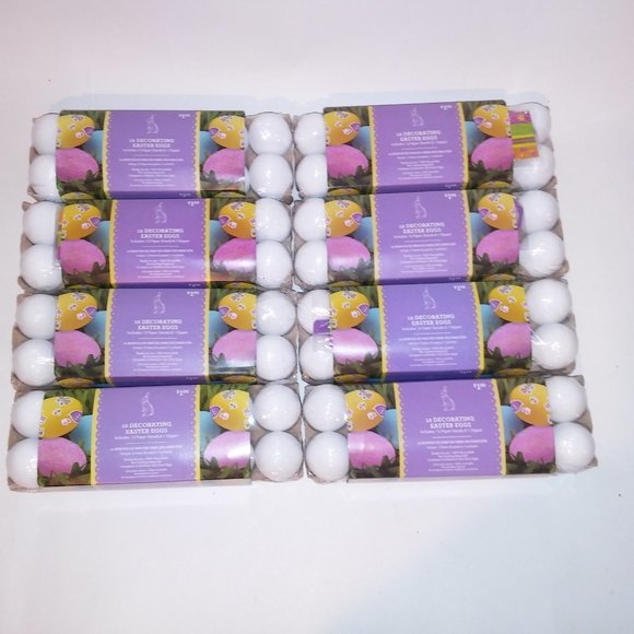 Set of 96 Easter Eggs Solid White for Decorating Includes‎ Paper Stands & Dipper - Picture 3 of 9